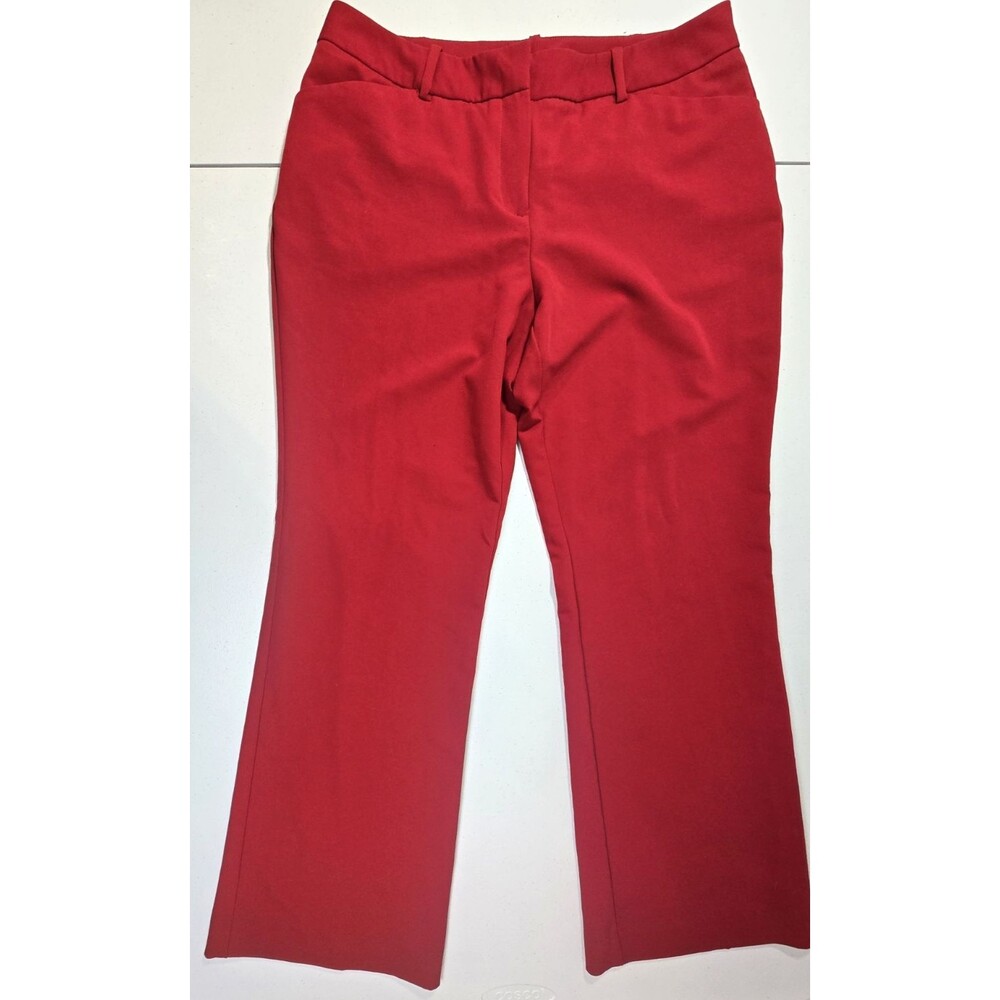 Worthington Womens Red Boot Cut Pants Sz 8P Petite Slacks Quiet Luxury Preppy